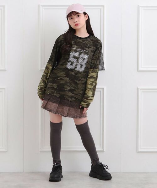 PINK-latte / ピンク ラテ カットソー | メッシュレイヤード風ロングT | 詳細17