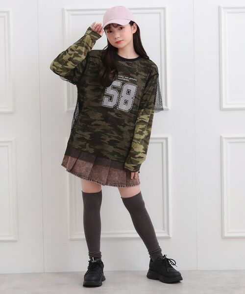 PINK-latte / ピンク ラテ カットソー | メッシュレイヤード風ロングT | 詳細18