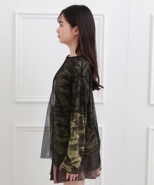 PINK-latte / ピンク ラテ カットソー | メッシュレイヤード風ロングT | 詳細2