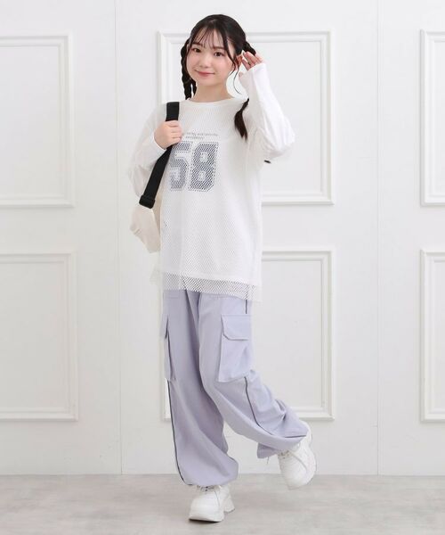 PINK-latte / ピンク ラテ カットソー | メッシュレイヤード風ロングT | 詳細9