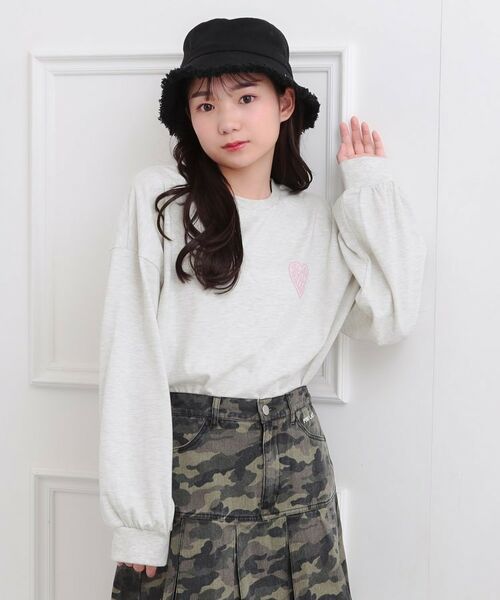 PINK-latte / ピンク ラテ Tシャツ | メルトハートビッグチュニックロンT(ライトグレー(011))