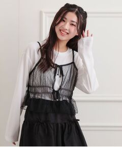 PINK-latte / ピンク ラテ その他トップス | ドットチュールキャミ＋ロンTセット