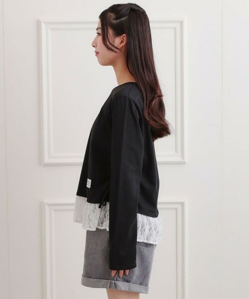 PINK-latte / ピンク ラテ カットソー | 裾レース脇ドロストトップス | 詳細2