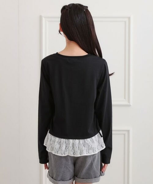 PINK-latte / ピンク ラテ カットソー | 裾レース脇ドロストトップス | 詳細3