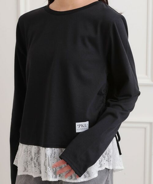 PINK-latte / ピンク ラテ カットソー | 裾レース脇ドロストトップス | 詳細5