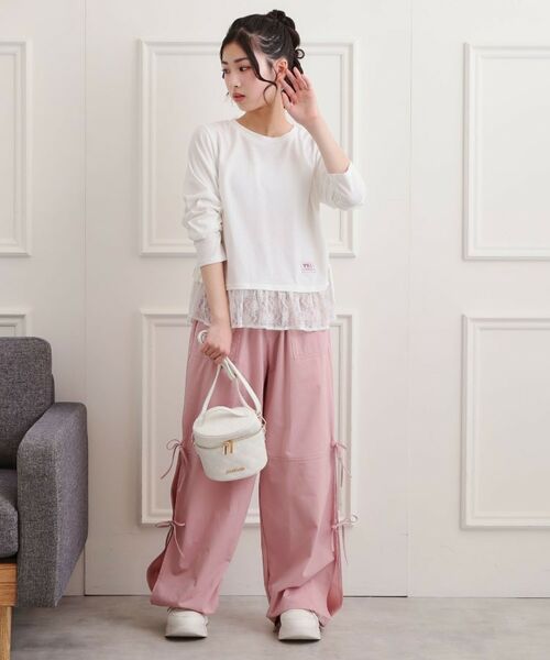 PINK-latte / ピンク ラテ カットソー | 裾レース脇ドロストトップス | 詳細8
