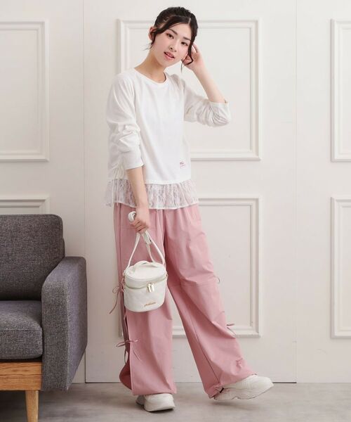 PINK-latte / ピンク ラテ カットソー | 裾レース脇ドロストトップス | 詳細9