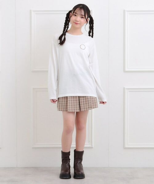 PINK-latte / ピンク ラテ Tシャツ | フロッキーくまちゃんロンT | 詳細9