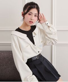 PINK-latte / ピンク ラテ カットソー | シャツドッキング長袖プルオーバー