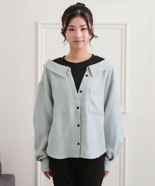 PINK-latte / ピンク ラテ カットソー | シャツドッキング長袖プルオーバー | 詳細1