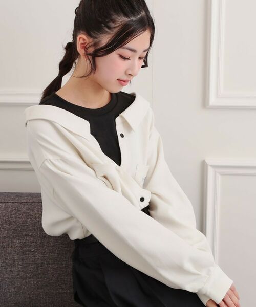 PINK-latte / ピンク ラテ カットソー | シャツドッキング長袖プルオーバー | 詳細7