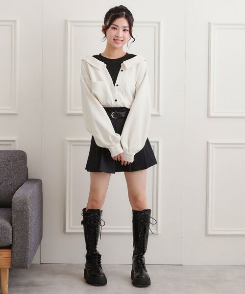 PINK-latte / ピンク ラテ カットソー | シャツドッキング長袖プルオーバー | 詳細9