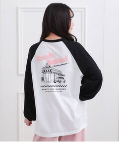 PINK-latte / ピンク ラテ Tシャツ | ラグランサガラチュニックロンT