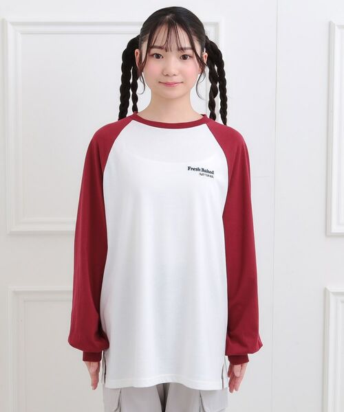 PINK-latte / ピンク ラテ Tシャツ | ラグランサガラチュニックロンT | 詳細1