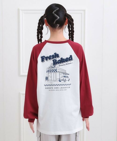 PINK-latte / ピンク ラテ Tシャツ | ラグランサガラチュニックロンT | 詳細3