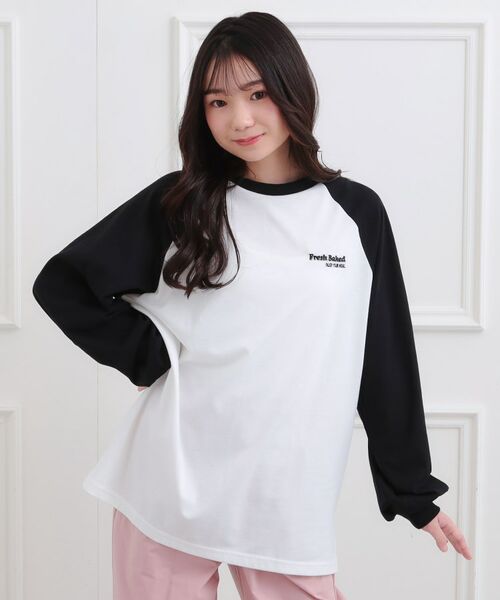 PINK-latte / ピンク ラテ Tシャツ | ラグランサガラチュニックロンT | 詳細8