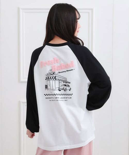 PINK-latte/ピンク ラテ ラグランサガラチュニックロンT ブラック(019) 14(140cm) PINK-latte/ピンク ラテ ラグランサガラチュニックロンT ブラック(019) 14(140cm)