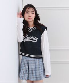 PINK-latte / ピンク ラテ ベスト | 【セットアイテム】ニットベスト＋ロンT