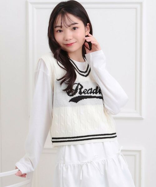 PINK-latte / ピンク ラテ ベスト | 【セットアイテム】ニットベスト＋ロンT | 詳細16