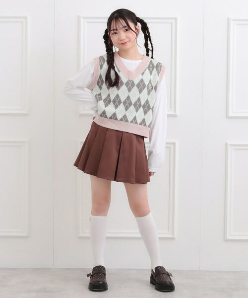 PINK-latte / ピンク ラテ ベスト | 【セットアイテム】ニットベスト＋ロンT | 詳細25