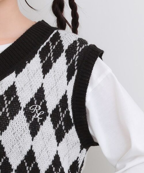 PINK-latte / ピンク ラテ ベスト | 【セットアイテム】ニットベスト＋ロンT | 詳細5