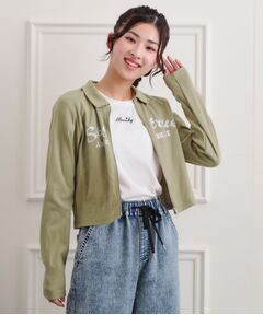 PINK-latte / ピンク ラテ カットソー | 衿付きダブルジップテレコ