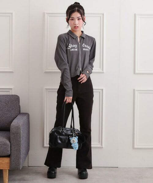 PINK-latte / ピンク ラテ カットソー | 衿付きダブルジップテレコ | 詳細13