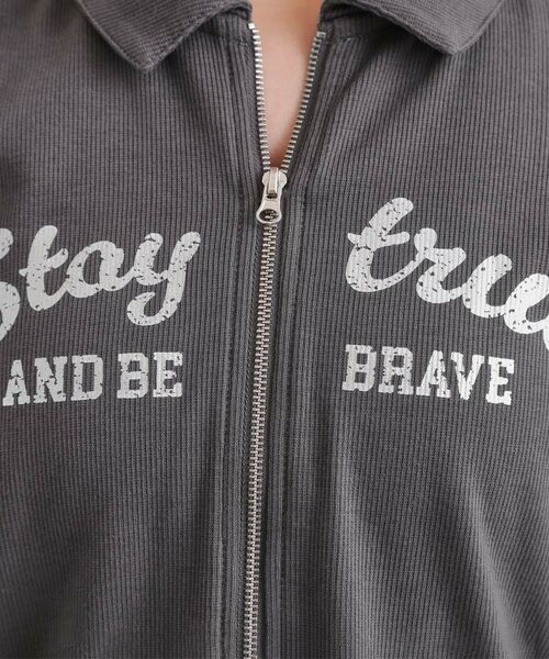 PINK-latte / ピンク ラテ カットソー | 衿付きダブルジップテレコ | 詳細15