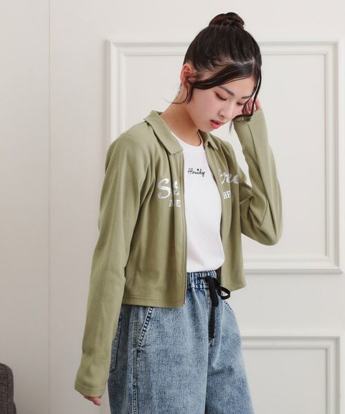 PINK-latte / ピンク ラテ カットソー | 衿付きダブルジップテレコ | 詳細16