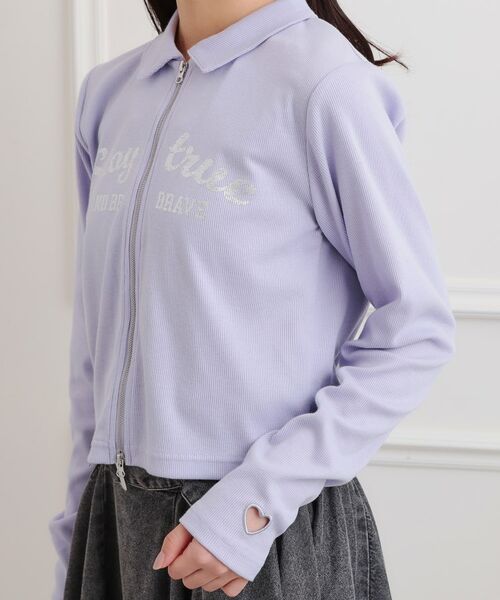 PINK-latte / ピンク ラテ カットソー | 衿付きダブルジップテレコ | 詳細5