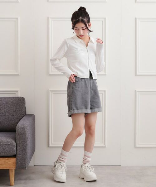 PINK-latte / ピンク ラテ カットソー | 衿付きダブルジップテレコ | 詳細9