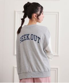 PINK-latte / ピンク ラテ カーディガン・ボレロ | バックカレッジVネックカーディガン