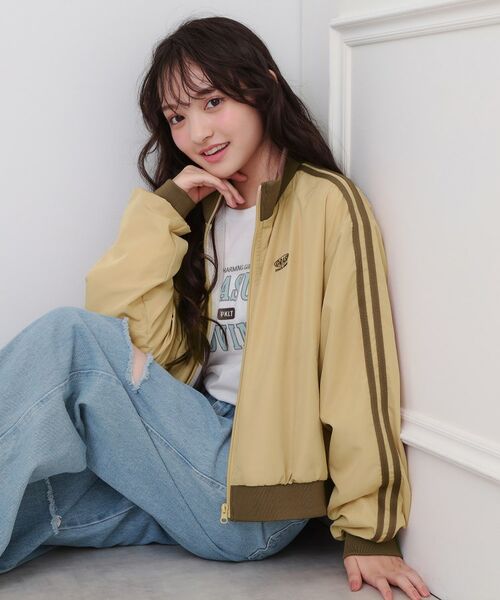 PINK-latte / ピンク ラテ レザーブルゾン・ジャケット | ライントラックジャケット | 詳細13