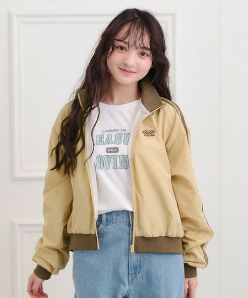 PINK-latte/ピンク ラテ ライントラックジャケット ライトベージュ(051) 14(140cm)