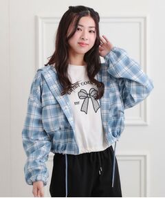 PINK-latte / ピンク ラテ レザーブルゾン・ジャケット | フード付きライトブルゾン