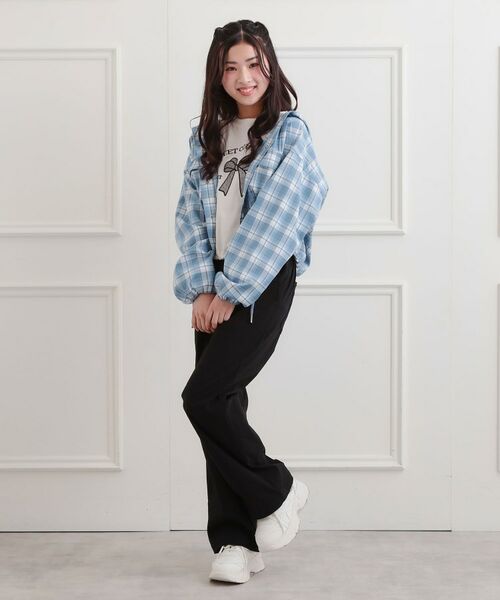 PINK-latte / ピンク ラテ レザーブルゾン・ジャケット | フード付きライトブルゾン | 詳細10