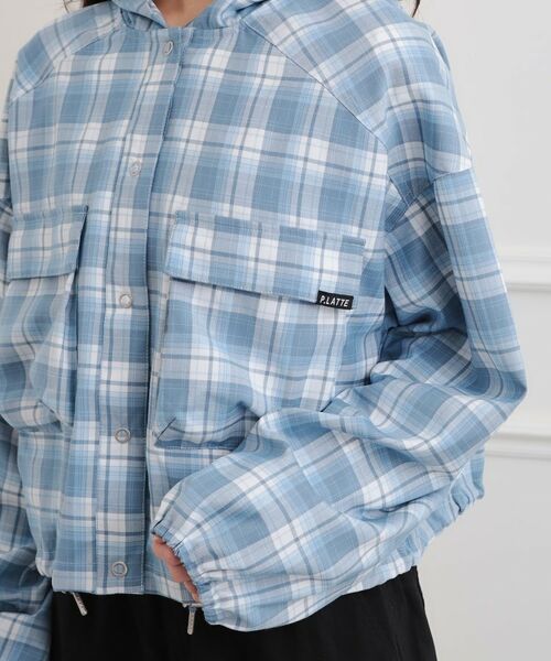 PINK-latte / ピンク ラテ レザーブルゾン・ジャケット | フード付きライトブルゾン | 詳細5