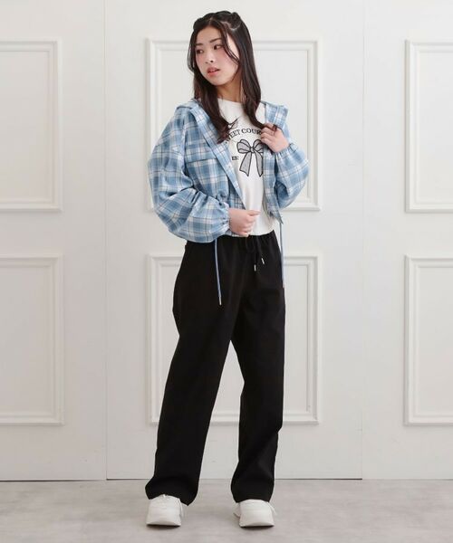 PINK-latte / ピンク ラテ レザーブルゾン・ジャケット | フード付きライトブルゾン | 詳細9