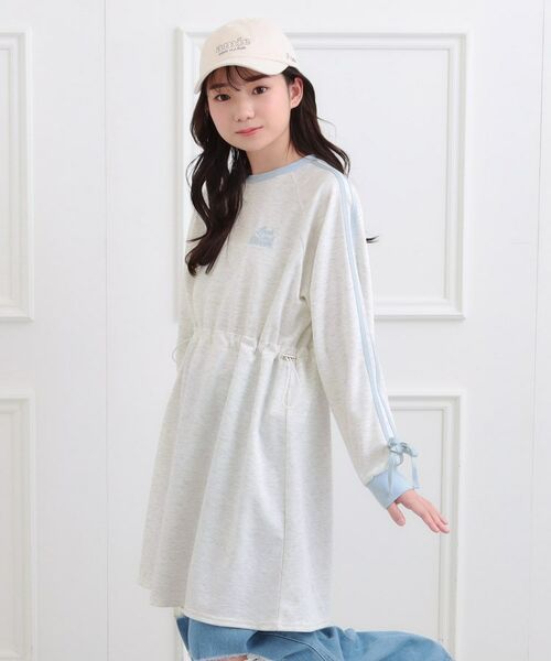 PINK-latte/ピンク ラテ ポンチドロストワンピース ライトグレー(011) 15(150cm) PINK-latte/ピンク ラテ ポンチドロストワンピース ライトグレー(011) 15(150cm)