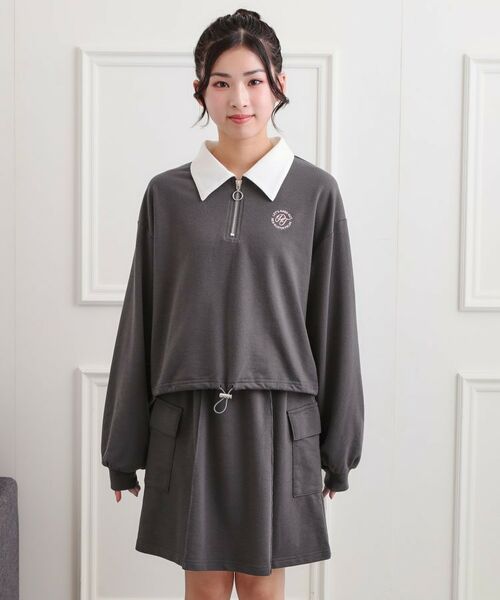 PINK-latte / ピンク ラテ セットアップ | 【セットアップ】ハーフジップ＋カーゴスカート | 詳細1