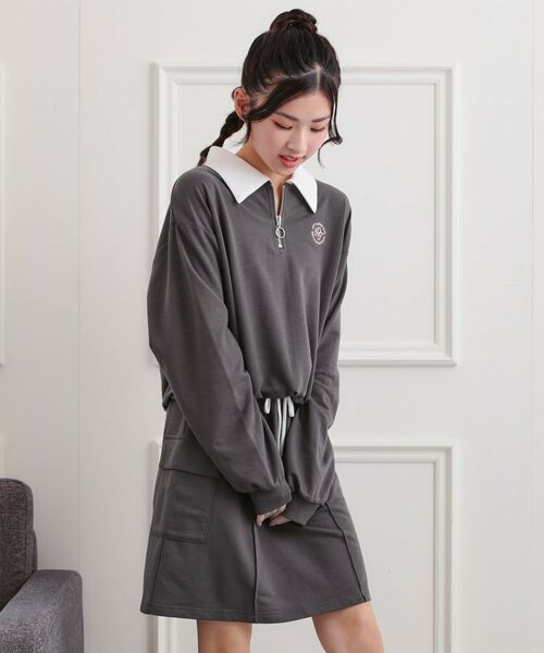 PINK-latte / ピンク ラテ セットアップ | 【セットアップ】ハーフジップ＋カーゴスカート | 詳細19