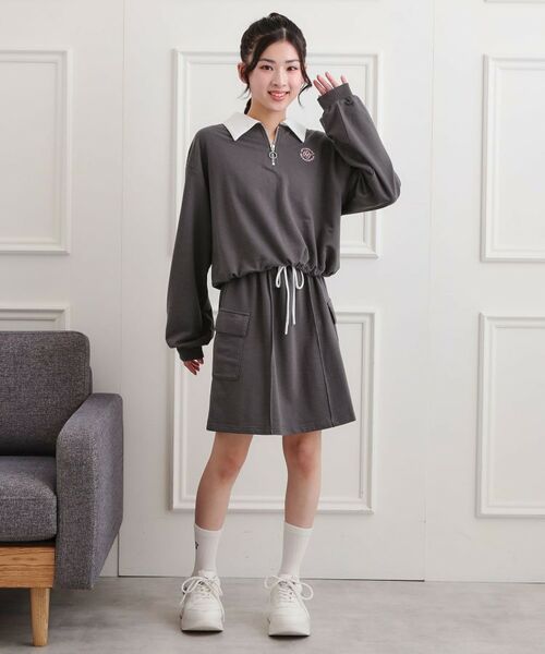 PINK-latte / ピンク ラテ セットアップ | 【セットアップ】ハーフジップ＋カーゴスカート | 詳細20