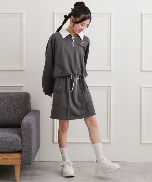 PINK-latte / ピンク ラテ セットアップ | 【セットアップ】ハーフジップ＋カーゴスカート | 詳細21