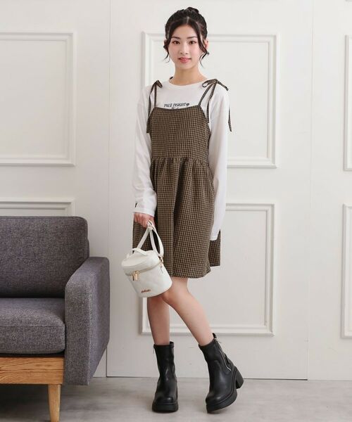 PINK-latte / ピンク ラテ その他トップス | ギンガムキャミワンピ+ロンTセット | 詳細19