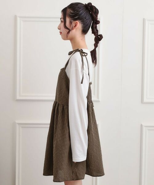 PINK-latte / ピンク ラテ その他トップス | ギンガムキャミワンピ+ロンTセット | 詳細2