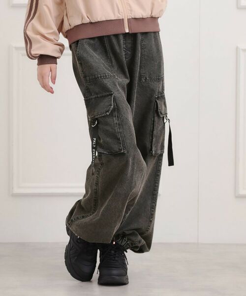 PINK-latte/ピンク ラテ ベーシックデニムカーゴパンツ ブラック(419) 14(140cm) PINK-latte/ピンク ラテ ベーシックデニムカーゴパンツ ブラック(419) 14(140cm)