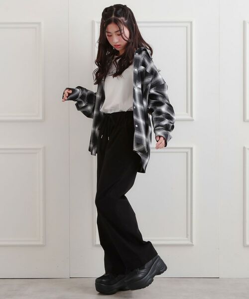 PINK-latte / ピンク ラテ パンツ | ワンポイント刺繍イージーロングパンツ | 詳細11