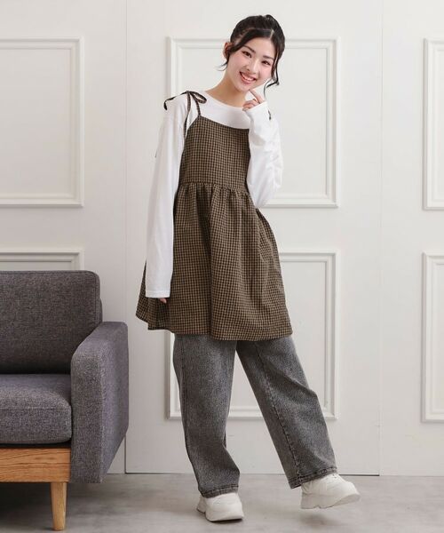 PINK-latte / ピンク ラテ パンツ | ワンポイント刺繍イージーロングパンツ | 詳細15