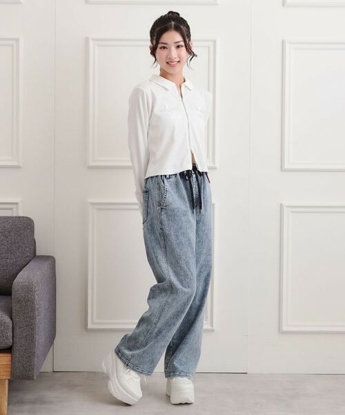 PINK-latte / ピンク ラテ パンツ | ワンポイント刺繍イージーロングパンツ | 詳細19