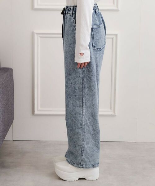 PINK-latte / ピンク ラテ パンツ | ワンポイント刺繍イージーロングパンツ | 詳細2